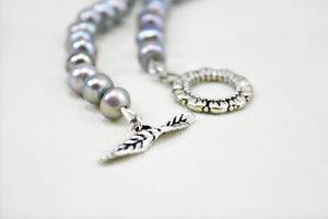 Gray Pearl Bracelet, Real Pearl Bracelet, Knotted Pearl Bracelet, Freshwater Pearls, Casual Pearl Bracelet, Button Pearls, Silver Pearls