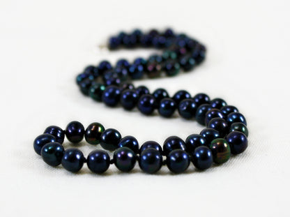 Midnight Black Freshwater Pearl Necklace