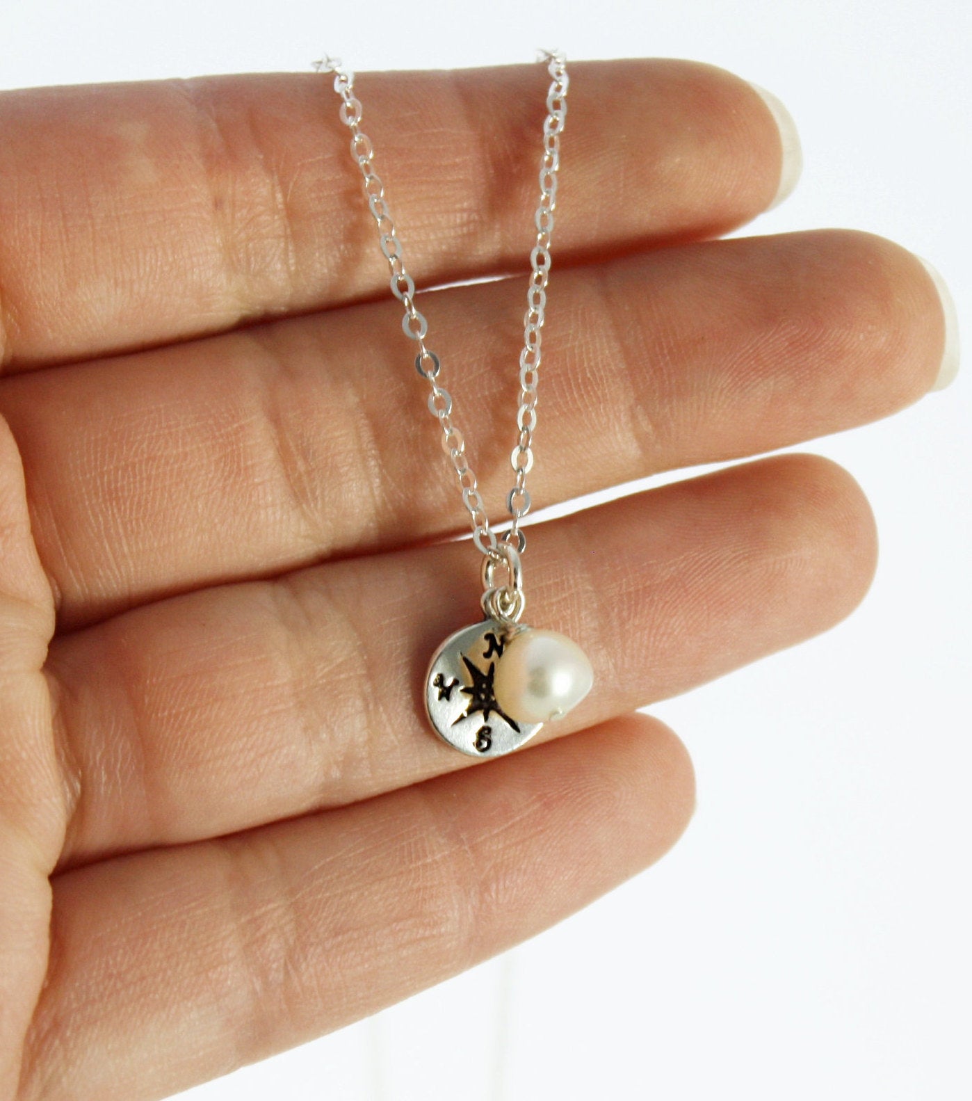 Pearl Necklace with Charm - Personalized