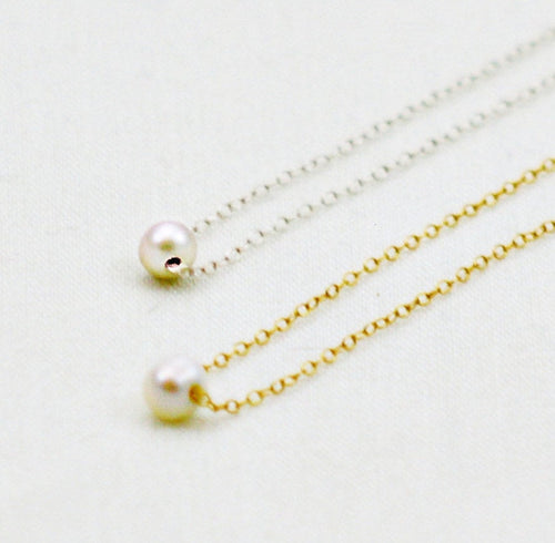 Golden Pearl Necklace, Gold Pearl Necklace, Large Pearl Necklace, Pear –  The Pearled Squirrel
