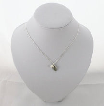 Load image into Gallery viewer, Leaf Charm Necklace, (Sterling Silver or Gold Vermeil) Pearl Necklace, Minimalist Necklace, Bridesmaid Necklace, Leaf Pendant Necklace
