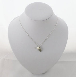 Pearl Leaf Charm Necklace