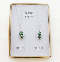 Load image into Gallery viewer, Gift for Cousin, Necklace for Cousin, Gift from Cousin, Birthday Gift for Birthday, Pea Pod Necklace Set of 2
