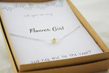 Load image into Gallery viewer, Flower Girl Proposal Gift, Flower Girl Gift, Flower Girl Necklace, Flower Girl Proposal, Wedding Party Gift, Flower Girl Pearl Necklace
