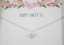 Load image into Gallery viewer, Sweet 16 Gift, 16th Birthday Gift for Her, Gift for Daughter, Gift for Niece, Gift for Sweet 16, Dainty Pearl Necklace, Freshwater Pearl
