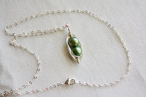 Gift for Grandma, Necklace for Grandma, Gift from Granddaughter, Birthday Gift for Grandma, Pea Pod Necklace Set of 2