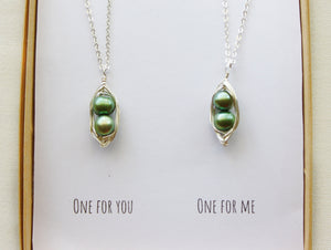 Gift for Cousin, Necklace for Cousin, Gift from Cousin, Birthday Gift for Birthday, Pea Pod Necklace Set of 2