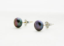 Load image into Gallery viewer, Midnight Black Pearl Studs
