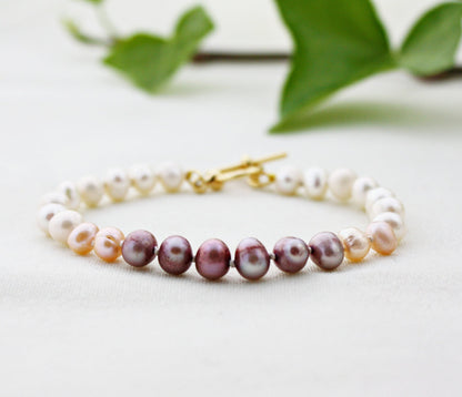 Cranberry Ombre Pearl Bracelet