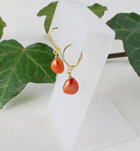 Load image into Gallery viewer, Orange Pearl Drop Earrings
