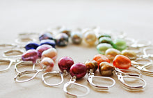Load image into Gallery viewer, Sage Green Pearl Earrings, Sage Green Drop Earrings, Sage Green Bridesmaid Earrings, Sage Green Wedding Earrings, Baroque Freshwater Pearls
