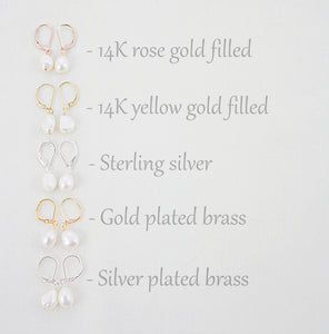 White Pearl Earrings, White Pearl Drop Earrings, White Bridesmaid Earrings, White Dangle Earrings, Dainty Pearl Earrings, Freshwater Pearls