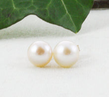 Load image into Gallery viewer, Saltwater Pearl Earrings, Saltwater Pearl Studs, AAA Saltwater Pearls, Gold Filled Studs, 14K Gold Studs, Sterling Silver Pearl Earrings
