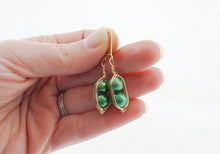 Load image into Gallery viewer, Pea Pod Pearl Drop Earrings
