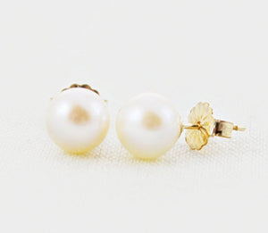 Saltwater Pearl Earrings, Saltwater Pearl Studs, AAA Saltwater Pearls, Gold Filled Studs, 14K Gold Studs, Sterling Silver Pearl Earrings