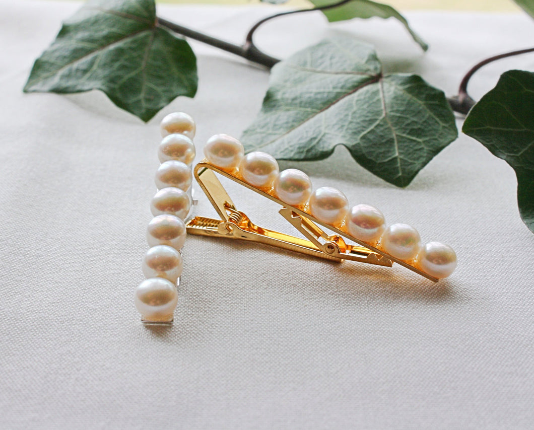 White Pearl Tie Clip, Tie Clip for Groom, Groomsmen Tie Clip, White Tie Clip, Silver Tie Clip, Gold Tie Clip, Fathers Day Gift, Gift for Dad