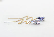 Load image into Gallery viewer, Real Tanzanite Earrings, 14K Gold Filled, December Birthstone Earrings, Tanzanite Earrings Dangle, Tanzanite Threader, Natural Tanzanite
