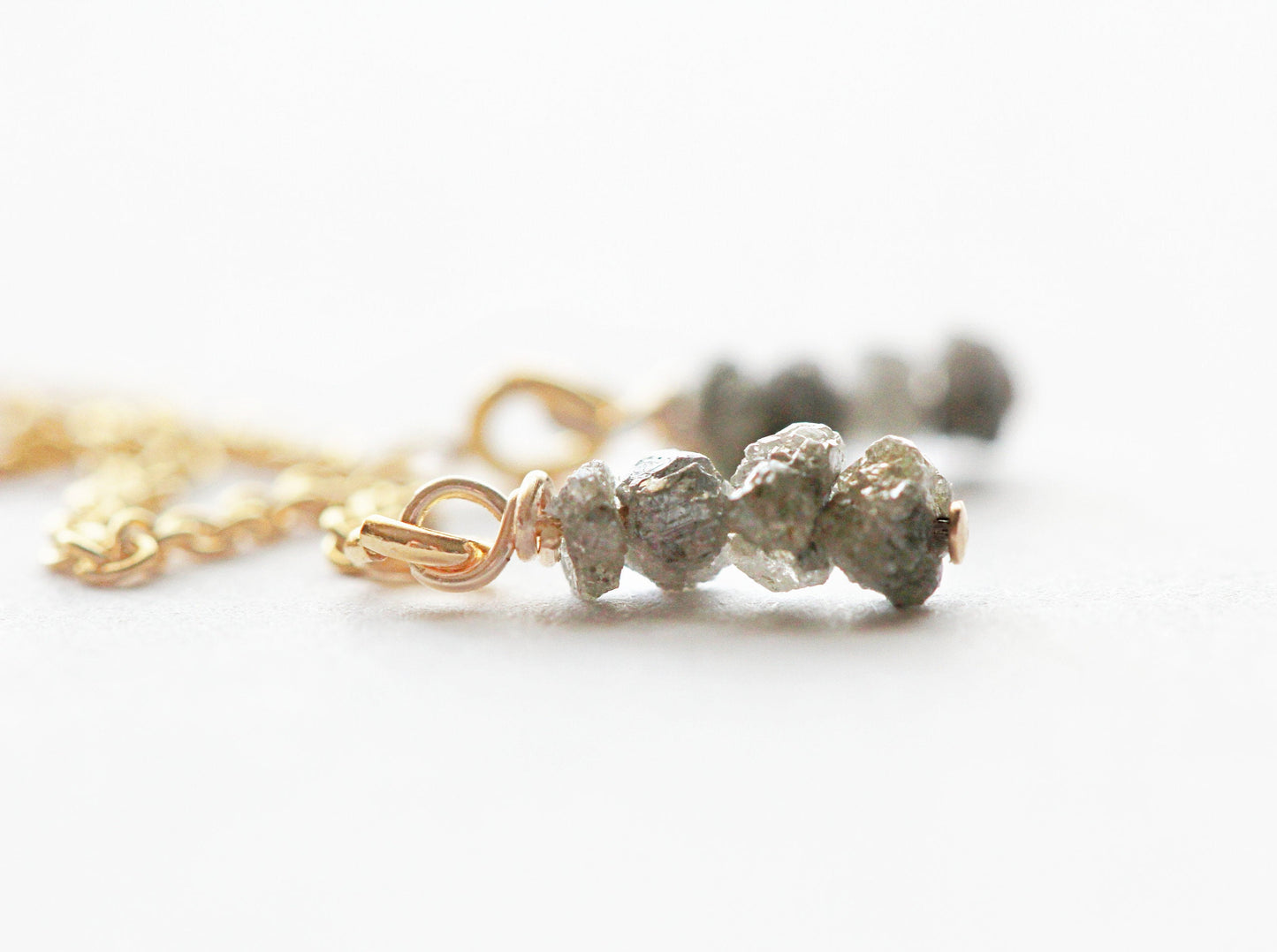 Raw Diamond Threader Earrings - April Birthstone