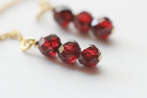 Red Garnet Earrings, 14K Garnet Earrings, Sterling Silver Garnet Earrings, January Birthstone Earrings, Garnet Drop Earrings, Natural Garnet