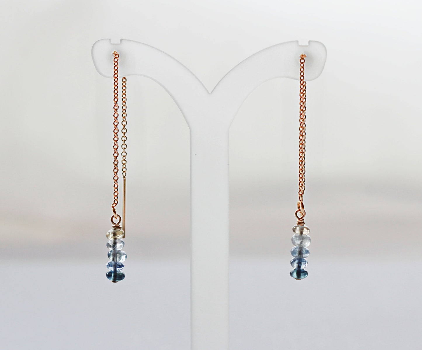 Blue Sapphire Threader Earrings - September Birthstone