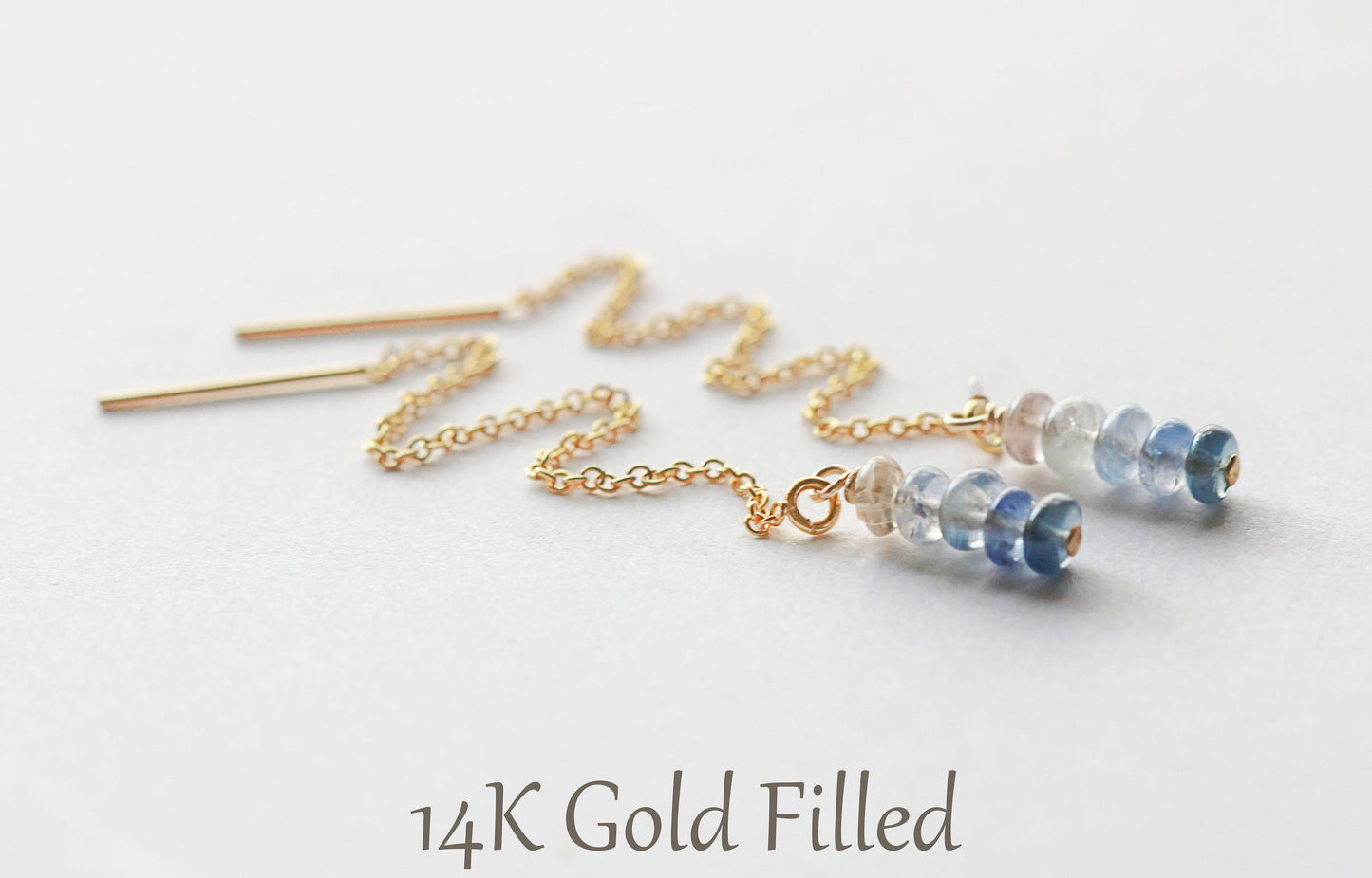 Blue Sapphire Threader Earrings - September Birthstone