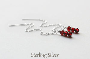 Red Garnet Earrings, 14K Garnet Earrings, Sterling Silver Garnet Earrings, January Birthstone Earrings, Garnet Drop Earrings, Natural Garnet