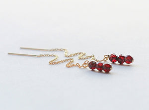 Red Garnet Earrings, 14K Garnet Earrings, Sterling Silver Garnet Earrings, January Birthstone Earrings, Garnet Drop Earrings, Natural Garnet