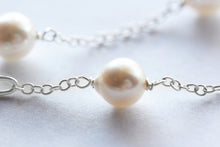 Load image into Gallery viewer, Tin Cup Necklace, Sterling Silver Necklace, Dainty Pearl Necklace, Freshwater Pearls, Real Pearl Chain, Pearl Choker, Cultured Pearls
